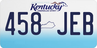 KY license plate 458JEB