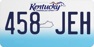 KY license plate 458JEH