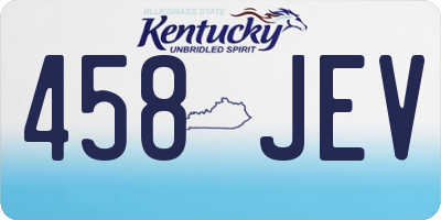 KY license plate 458JEV