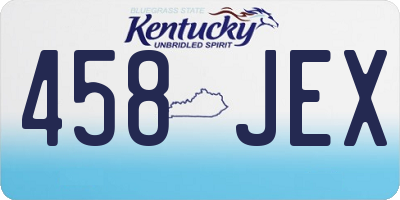 KY license plate 458JEX
