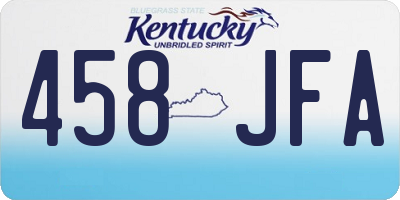 KY license plate 458JFA