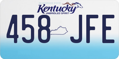 KY license plate 458JFE