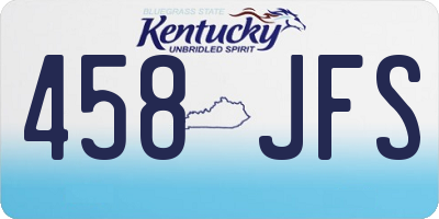 KY license plate 458JFS