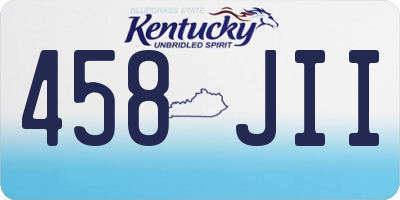 KY license plate 458JII