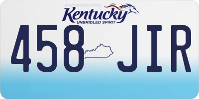 KY license plate 458JIR