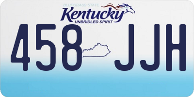 KY license plate 458JJH
