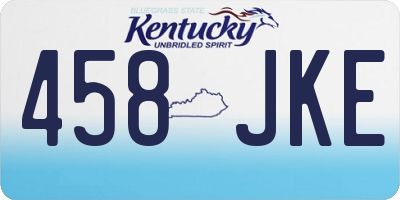 KY license plate 458JKE