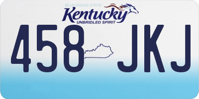 KY license plate 458JKJ