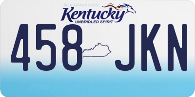 KY license plate 458JKN