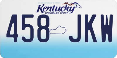 KY license plate 458JKW