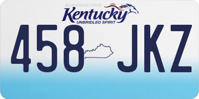 KY license plate 458JKZ