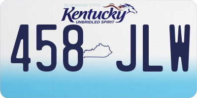 KY license plate 458JLW