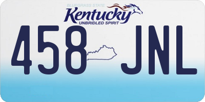 KY license plate 458JNL