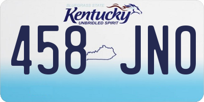 KY license plate 458JNO
