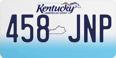 KY license plate 458JNP