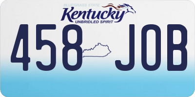KY license plate 458JOB