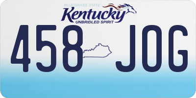 KY license plate 458JOG