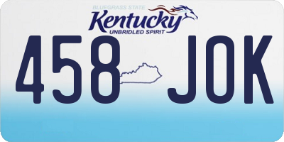 KY license plate 458JOK