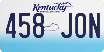 KY license plate 458JON