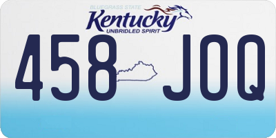 KY license plate 458JOQ