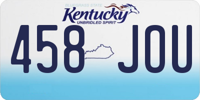 KY license plate 458JOU