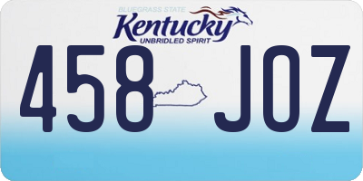 KY license plate 458JOZ