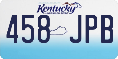 KY license plate 458JPB