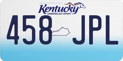 KY license plate 458JPL
