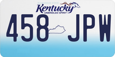 KY license plate 458JPW