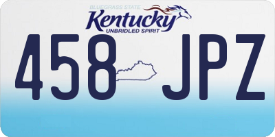 KY license plate 458JPZ