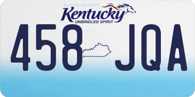 KY license plate 458JQA