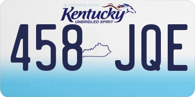 KY license plate 458JQE