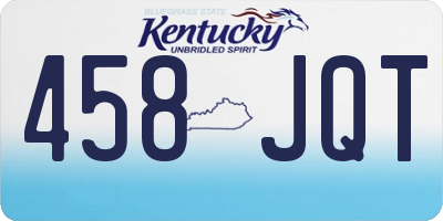 KY license plate 458JQT