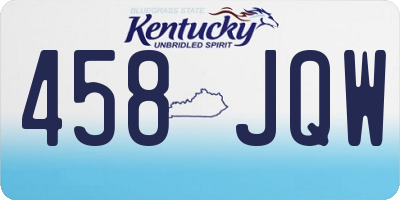 KY license plate 458JQW