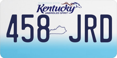 KY license plate 458JRD