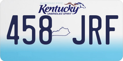 KY license plate 458JRF