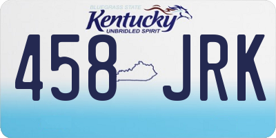 KY license plate 458JRK