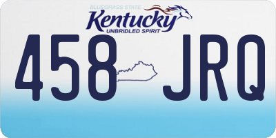 KY license plate 458JRQ