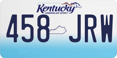 KY license plate 458JRW