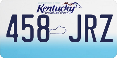 KY license plate 458JRZ
