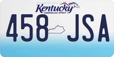 KY license plate 458JSA