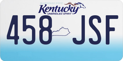 KY license plate 458JSF