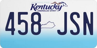 KY license plate 458JSN