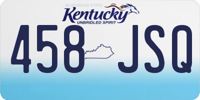 KY license plate 458JSQ