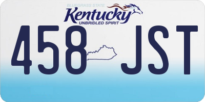 KY license plate 458JST