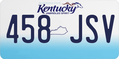 KY license plate 458JSV