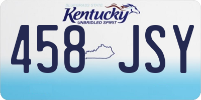 KY license plate 458JSY