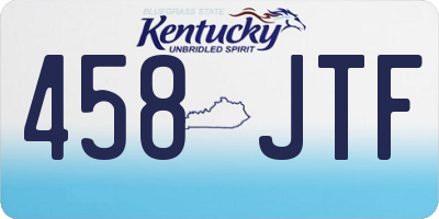 KY license plate 458JTF