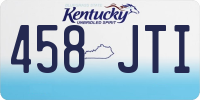 KY license plate 458JTI