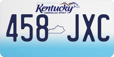 KY license plate 458JXC